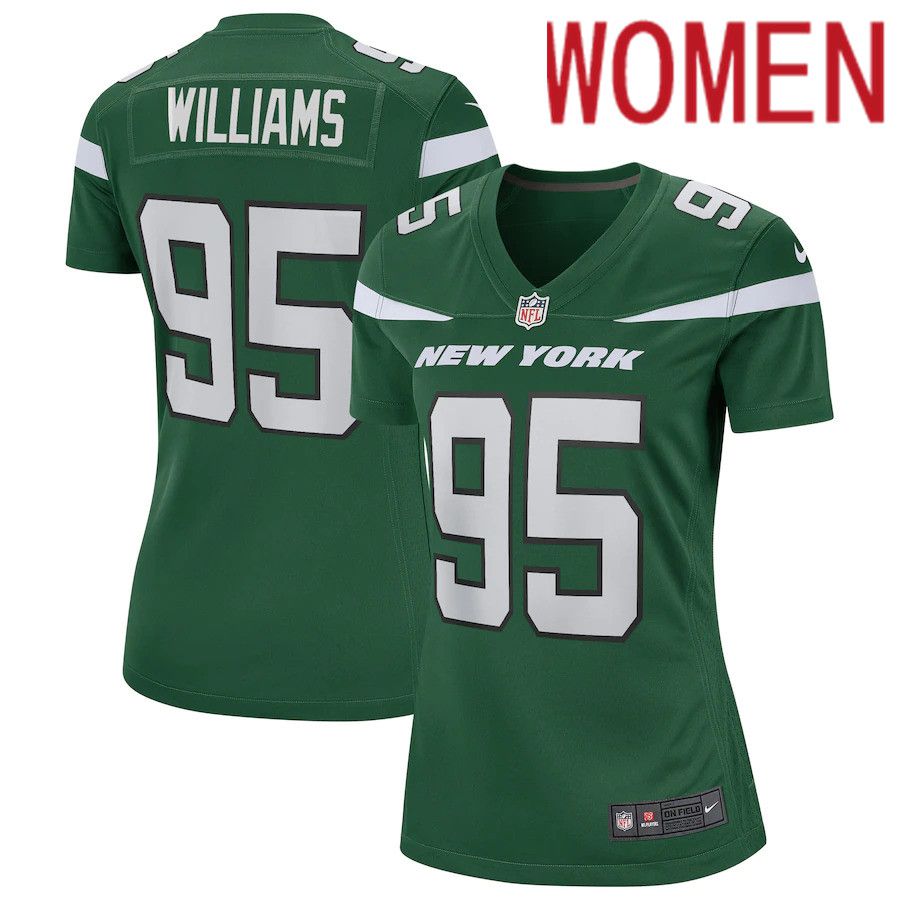 Women New York Jets #95 Quinnen Williams Nike Gotham Green Game NFL Jersey
